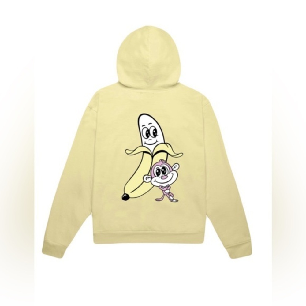 Bananas Monkey youth logo hoodie‎ sweater kangaroo pockets yellow youth Large